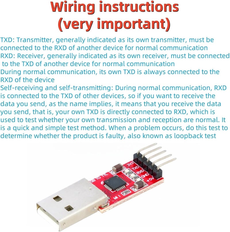 MTDELE 3 Pcs CP2102 2.0 USB to TTL 5PIN Serial Port Adapter Module Compatible with for UART STC 3.3V and 5V with Dupont Wire - Image 4